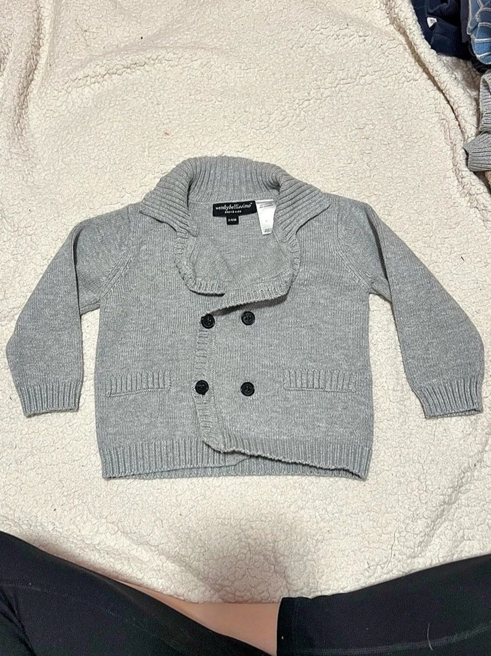 Wendy Bellissimo Gray Cotton Sweater Baby 24M Like New
